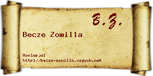 Becze Zomilla névjegykártya